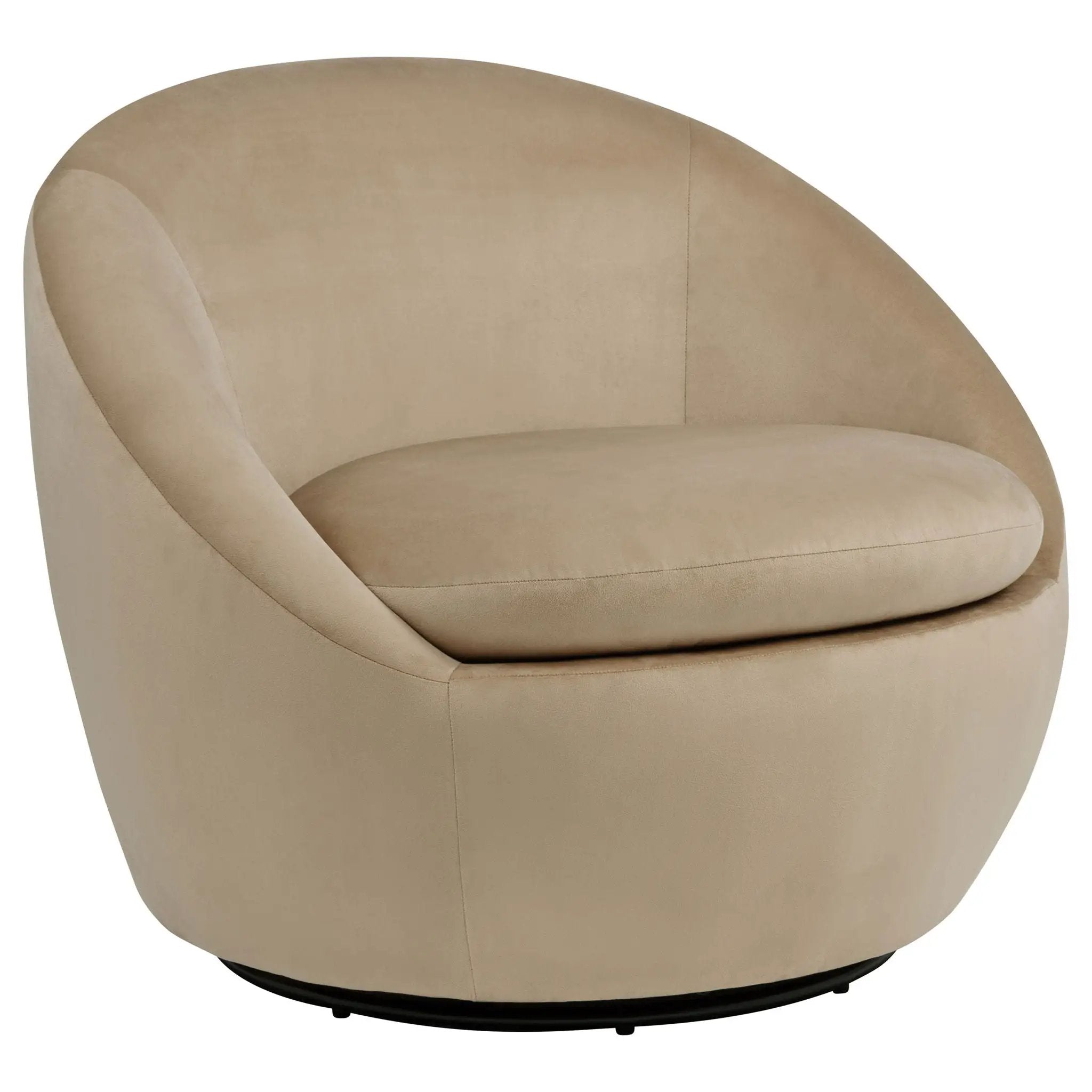 Myernick Velvet Upholstered Swivel Accent Chair Camel by Unique Piece Furniture