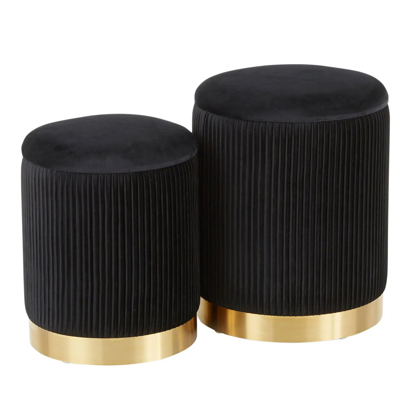 Marla - Contemporary Nesting Pleated Ottoman Set by HouseOfZazla