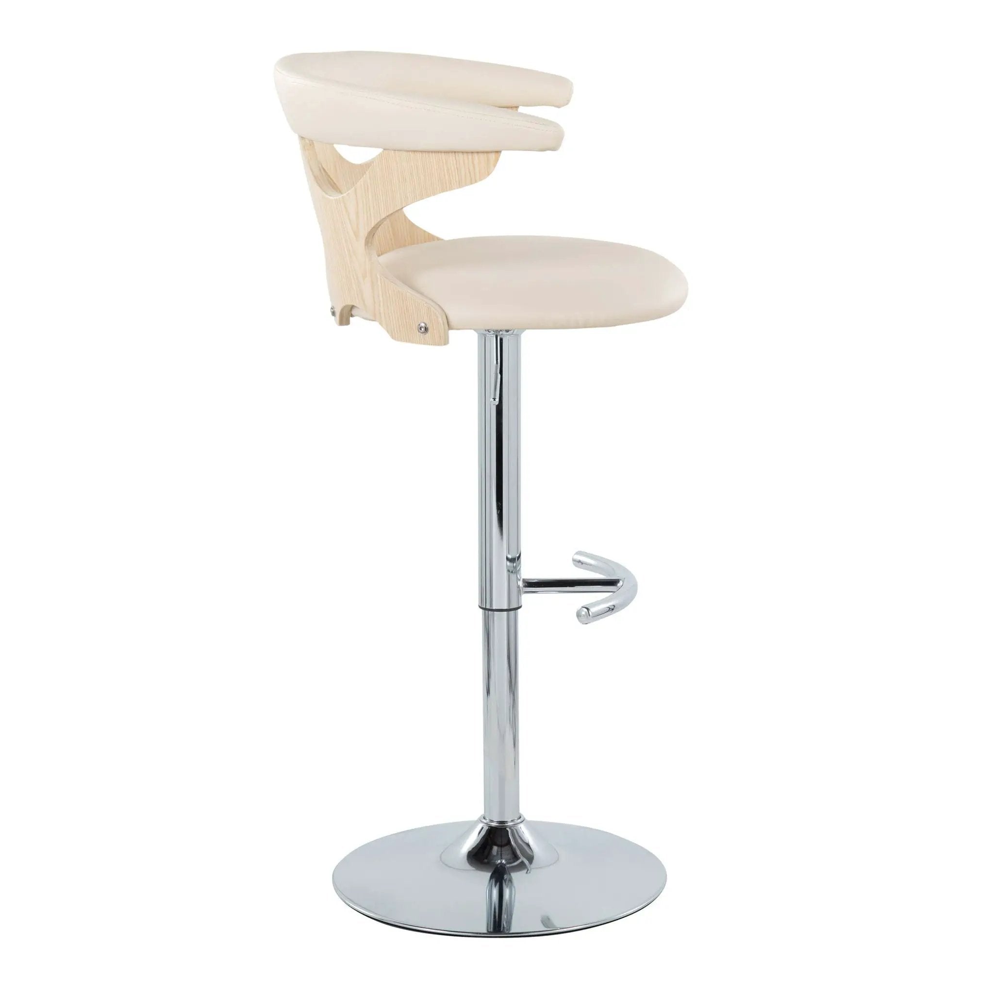 Gardenia - Contemporary Adjustable Barstool & Swivel, Rounded T Footrest (Set of 2) by Unique Piece Furniture