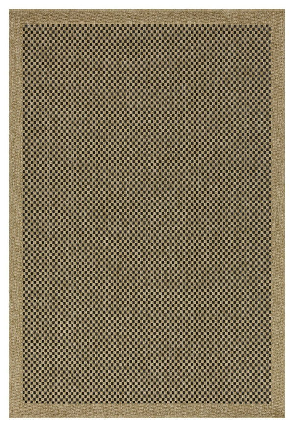 Earth GC_NTL1003 Jute/Black 5 ft. 3 in. x 7 ft. 3 in. Indoor/Outdoor Area Rug