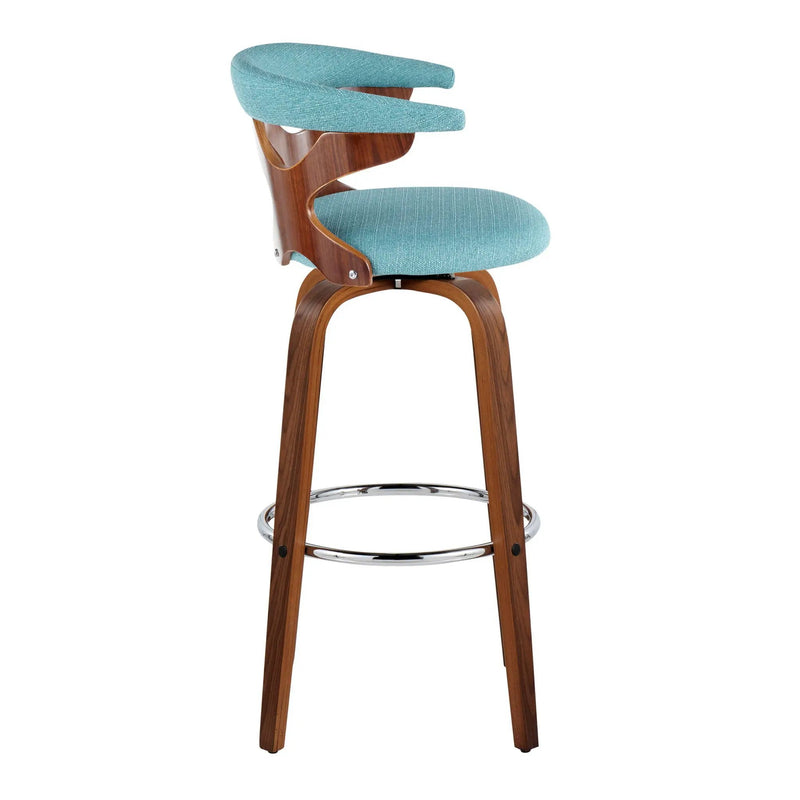Gardenia - Mid Century Modern Fixed Height Barstool With Swivel With Round Footrest (Set of 2) by Unique Piece Furniture