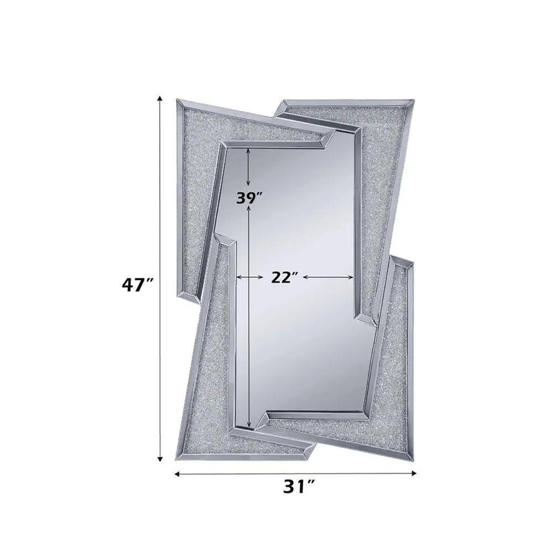 Noralie - 47" Accent Mirror - Mirrored & Faux Diamonds by Unique Piece Furniture