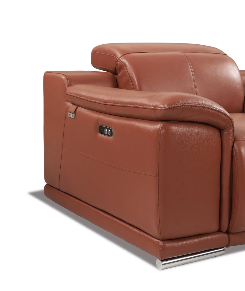 Genuine Italian Leather Power Reclining Sofa by BLAKHOM