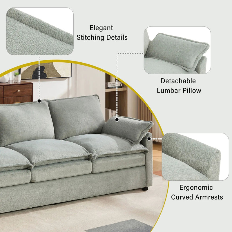 Modern Sofa Set With Double Layer Cushion And Side Storage Pockets by HouseOfZazla