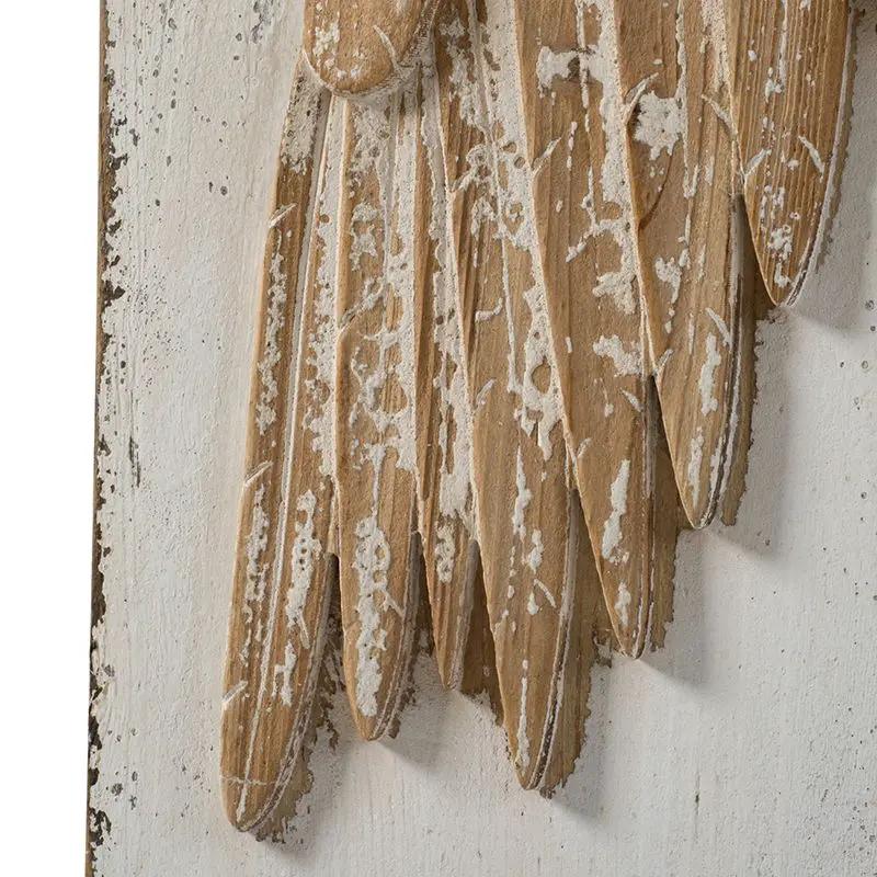 Feather Wing Wall Panels With Distressed, Rectangle Hanging Wall Art (Set of 2) - Multicolor by HouseOfZazla