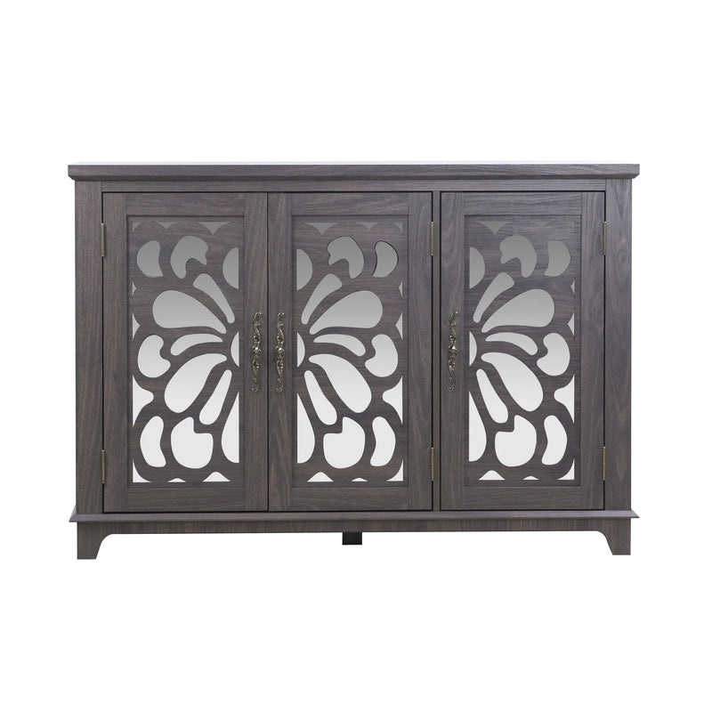 3 Door Mirrored Sideboard Cabinet With Adjustable Shelves by HouseOfZazla