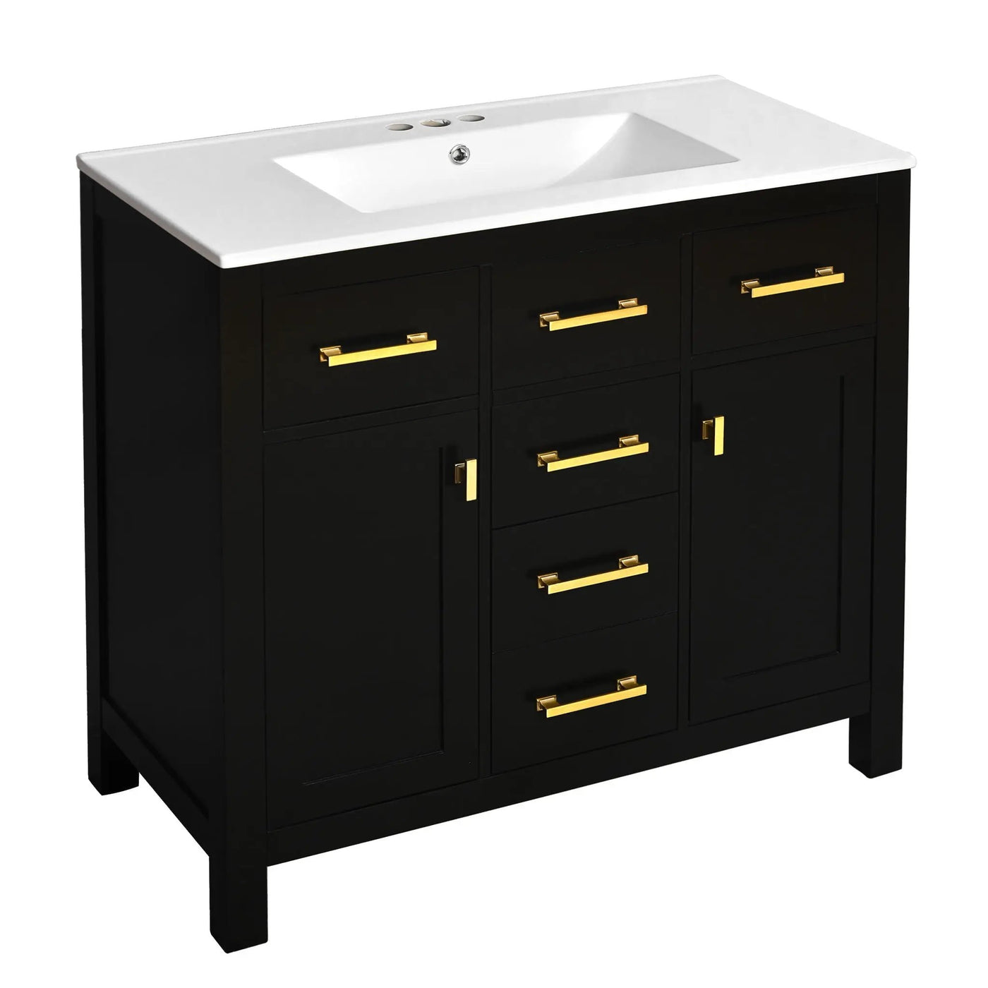 Bathroom Vanity With Sink Combo Set, Modern Bathroom Cabinet With 4 Drawers by HouseOfZazla