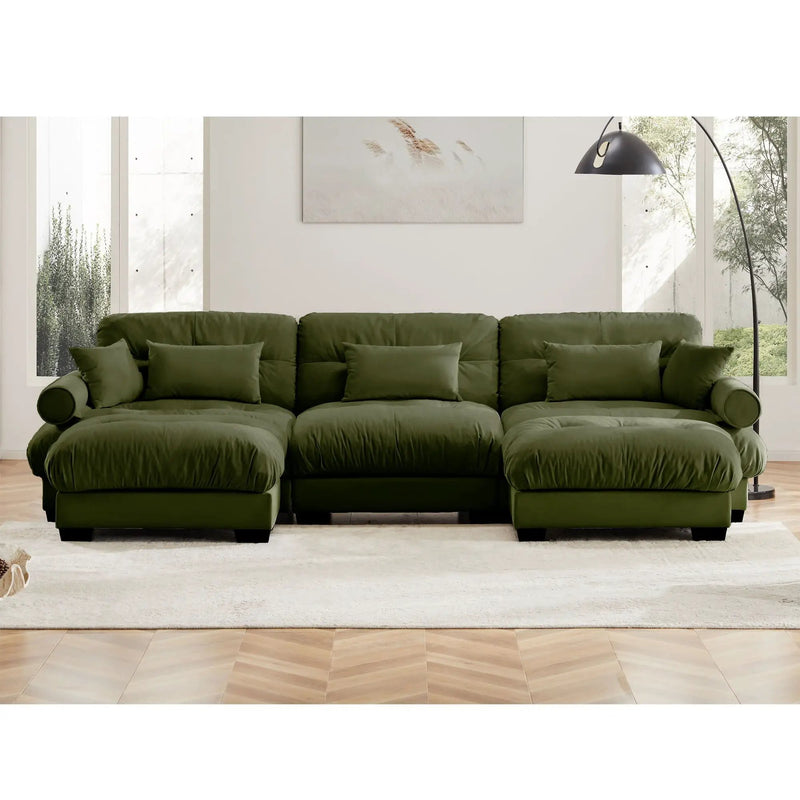 Super Comfort Oversized Modular Sectional Sofa With Movable Ottoman by Unique Piece Furniture