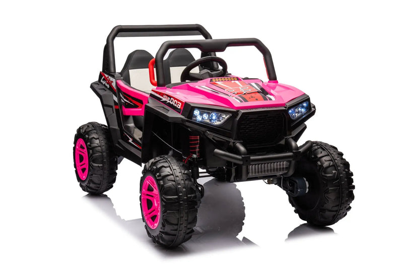 12V7A*1 30W*4 Four-Wheel Drive Seat One Button Start, Forward And Backward, High And Low Speed, Music, Front Light, Power Display, Two Doors Can Open, 2.4G R / C, Seat Belt Four Wheel Absorber by HouseOfZazla