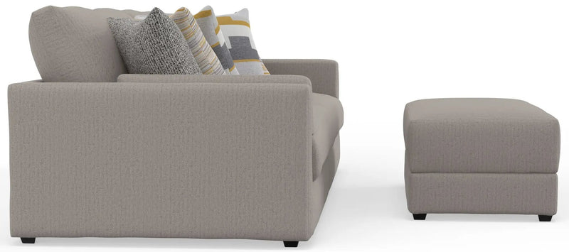 Trevor - Extra Deep Oversized Sofa With Included Storage Cocktail Ottoman by Unique Piece Furniture