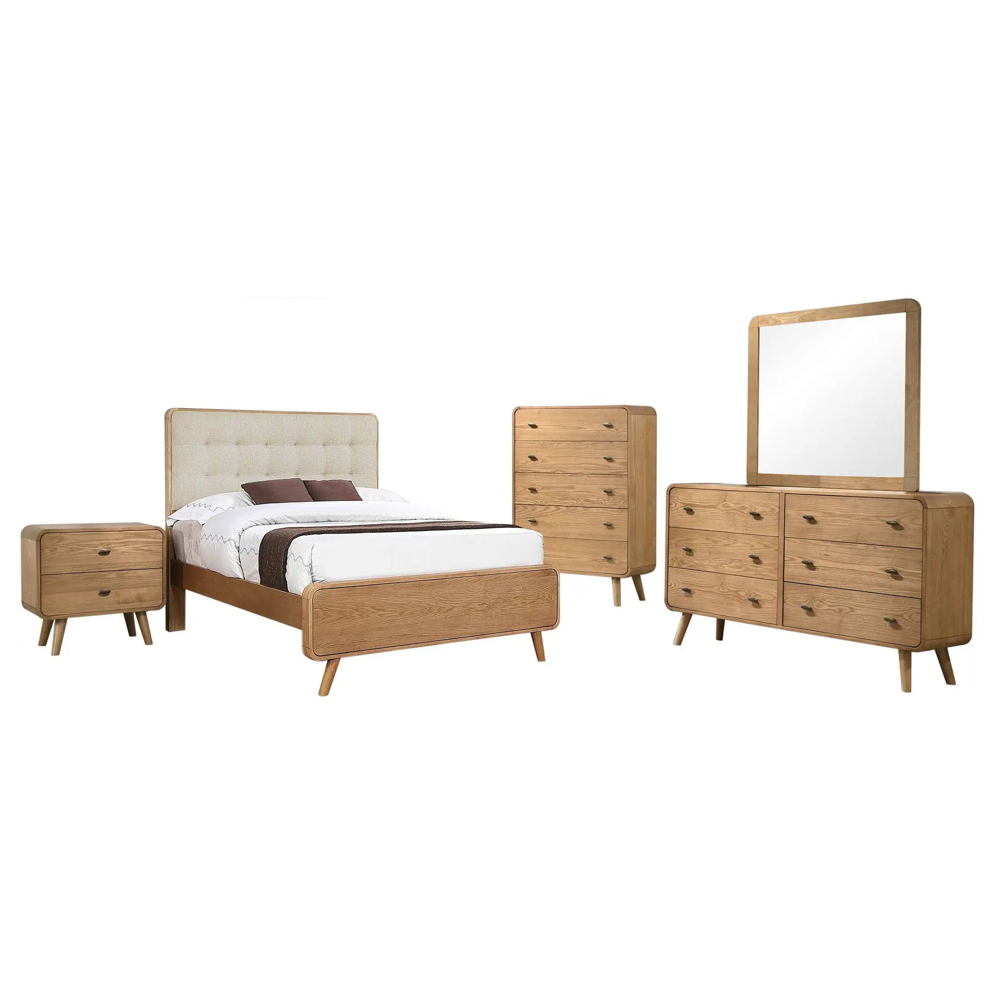 Robyn 5-piece Full Bedroom Set Light Ash by Unique Piece Furniture
