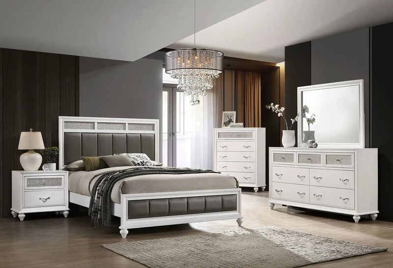 Barzini 5-piece Eastern King Bedroom Set White by Unique Piece Furniture