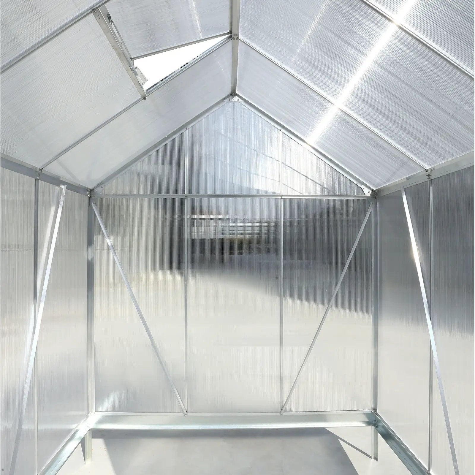 Polycarbonate house, Heavy Duty Outdoor Aluminum Walk-In House Kit With Rain Gutter, Vent And Door For Backyard Garden by HouseOfZazla