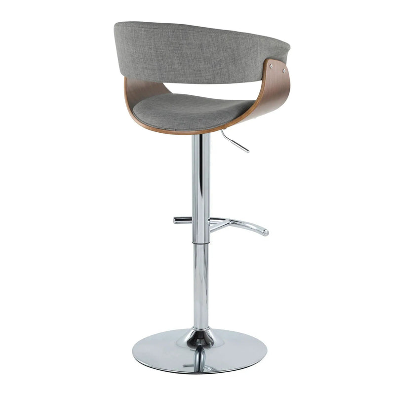 Vintage Mod - Mid Century Modern Adjustable Height Barstool With Swivel With Rounded T Footrest (Set of 2) by Unique Piece Furniture