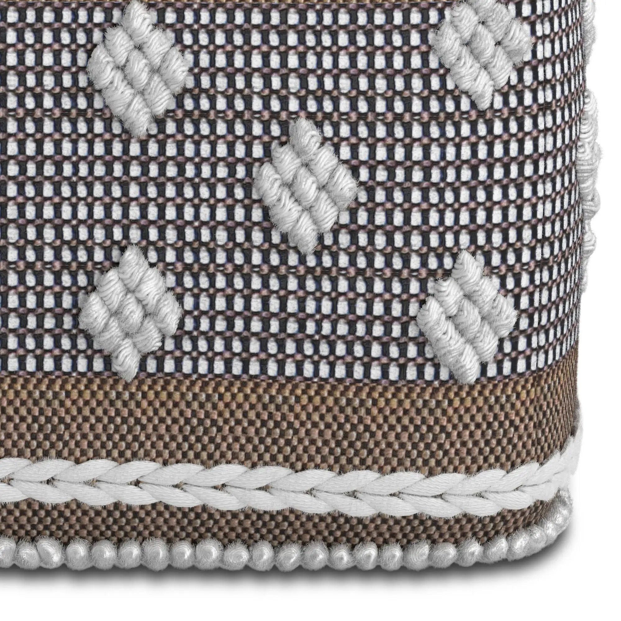 Mapleton - Outdoor / Indoor Pouf - Beige Gray / White by HouseOfZazla