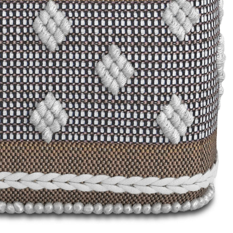Mapleton - Outdoor / Indoor Pouf - Beige Gray / White by HouseOfZazla