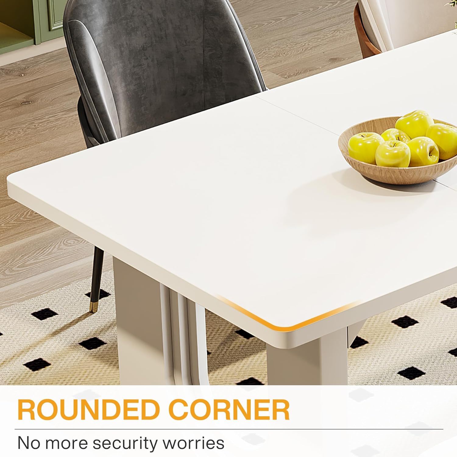 Rectangular Dining Table For 6 - 8 People With Pedestal Base by HouseOfZazla