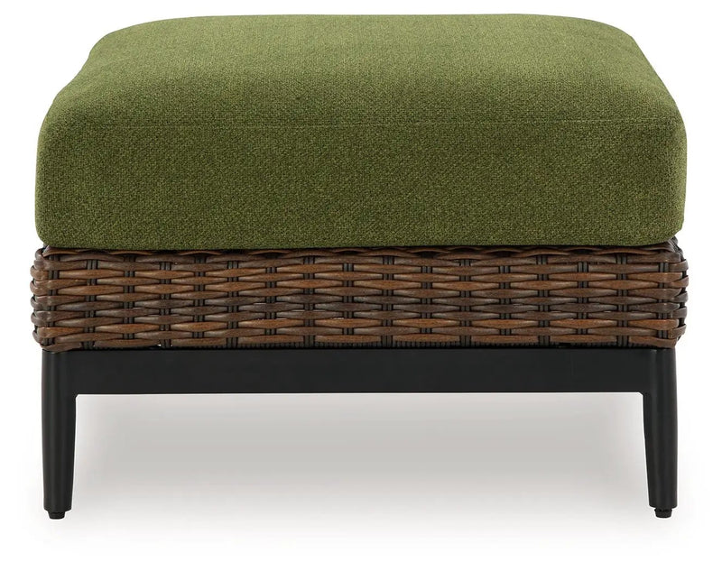Horizon Hall - Ottoman With Cushion - Brown / Green by Unique Piece Furniture