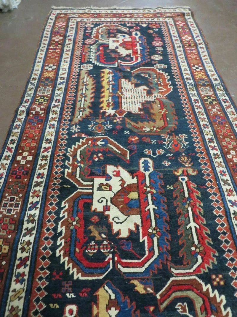 3' 7" X 14' Antique Handmade Caucasian Wool Rug Carpet Nice by Jewel Rugs