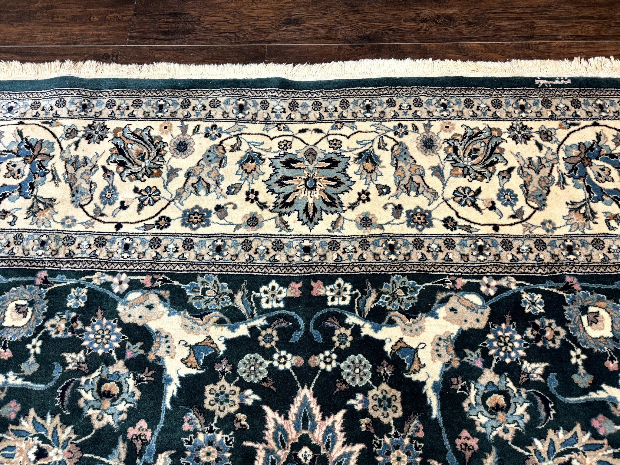 Pak Persian Rug 9x12, Dark Green, Floral Allover by Jewel Rugs