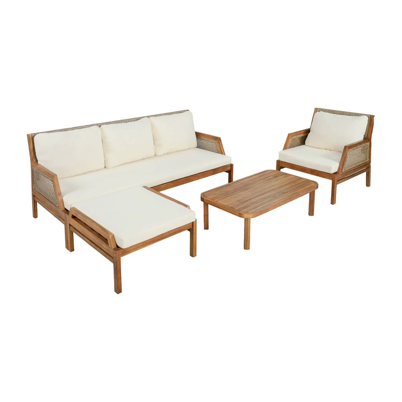 4 Piece Acacia Wood Patio Furniture Set by HouseOfZazla