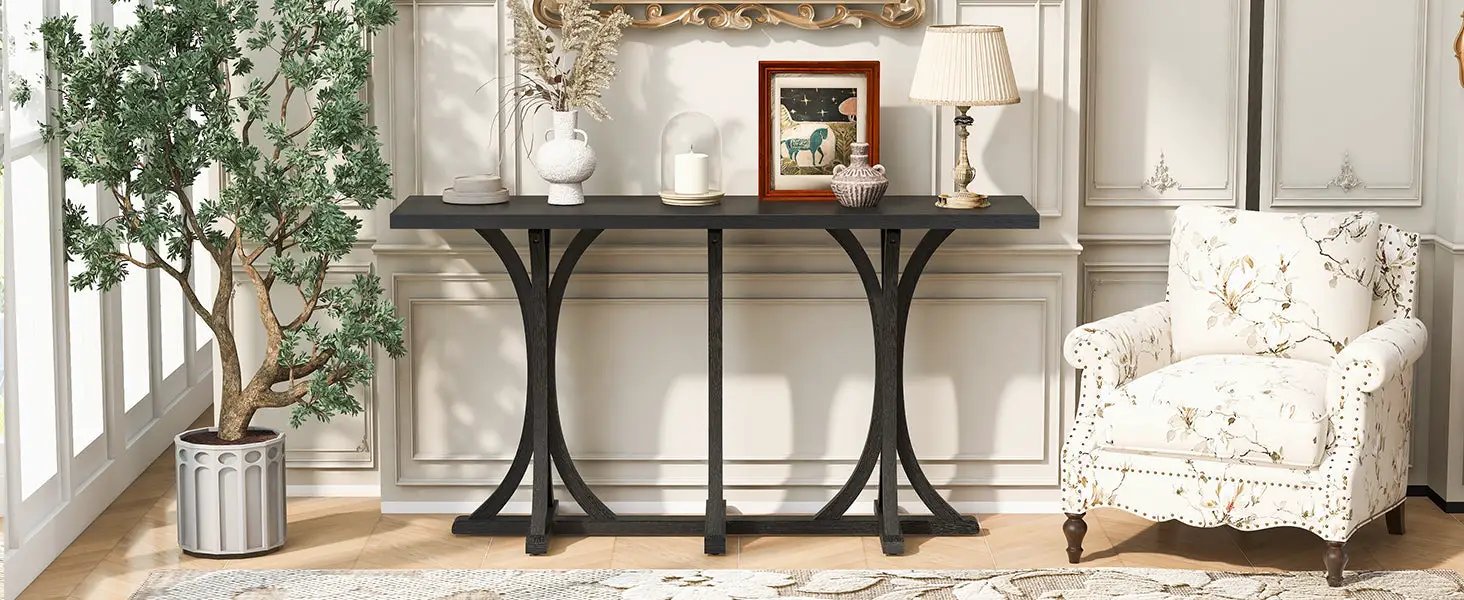 U-Style 59.8'' Wooden Console Table by HouseOfZazla