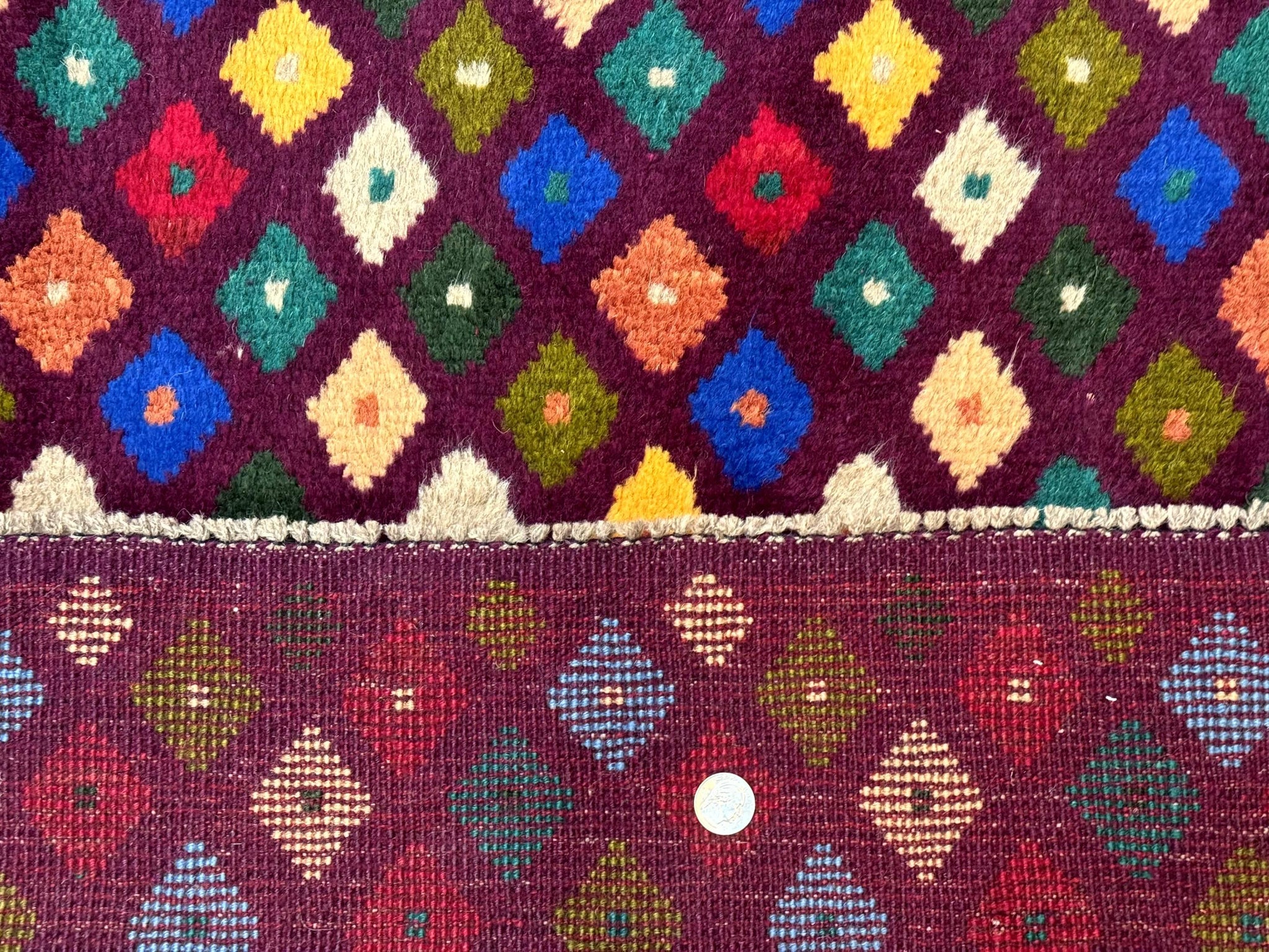 Balouch Rug 3x5, Afghan Rug, Purple-Maroon, Multicolor, Tribal Rug by Jewel Rugs