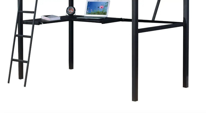 Senon - Twin Loft Bed With Desk - Black / Silver by Unique Piece Furniture