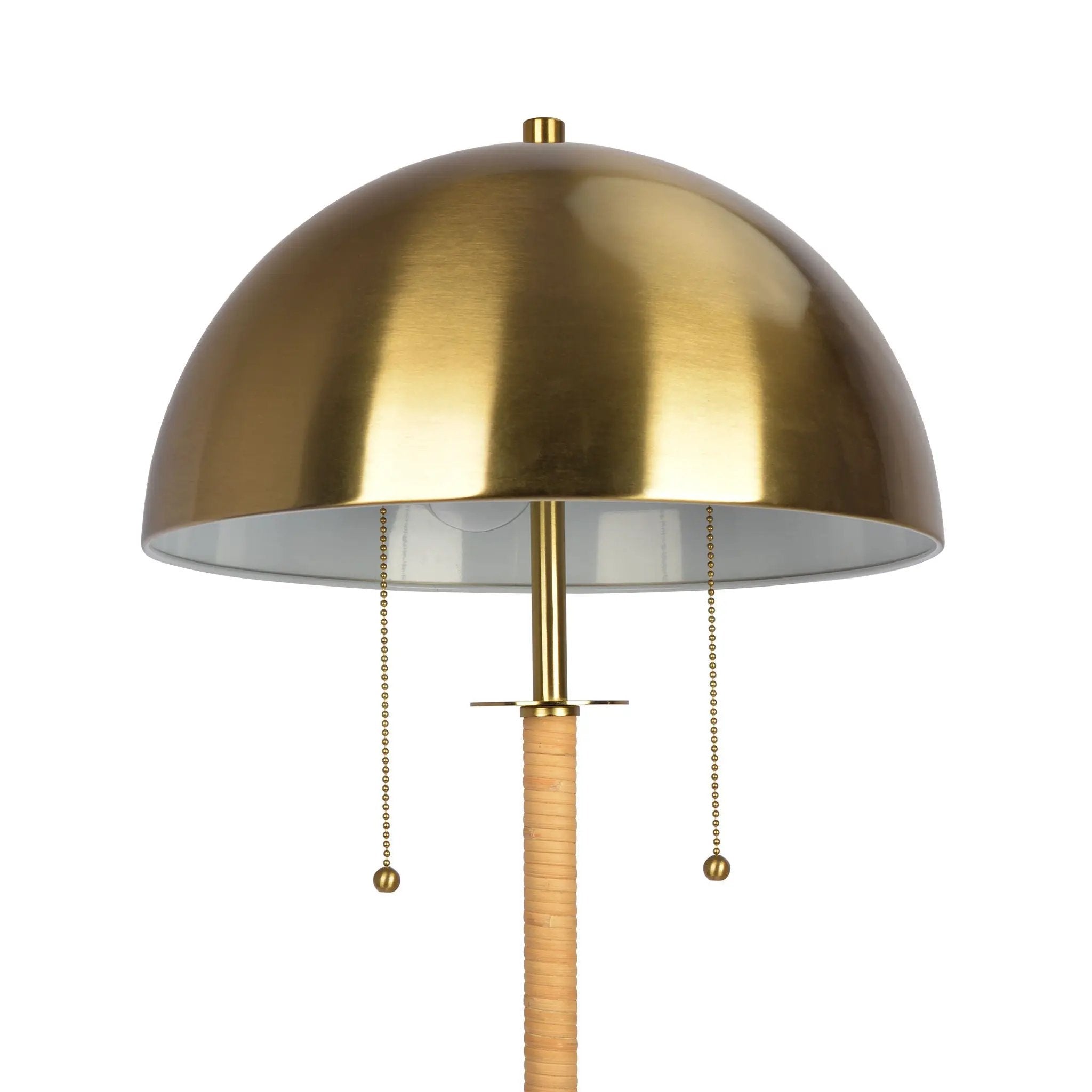 Allure - 2 Light Floor Lamp, Gold, Natural Tube, Double On / Off Pull Chain - Gold / Rattan by HouseOfZazla