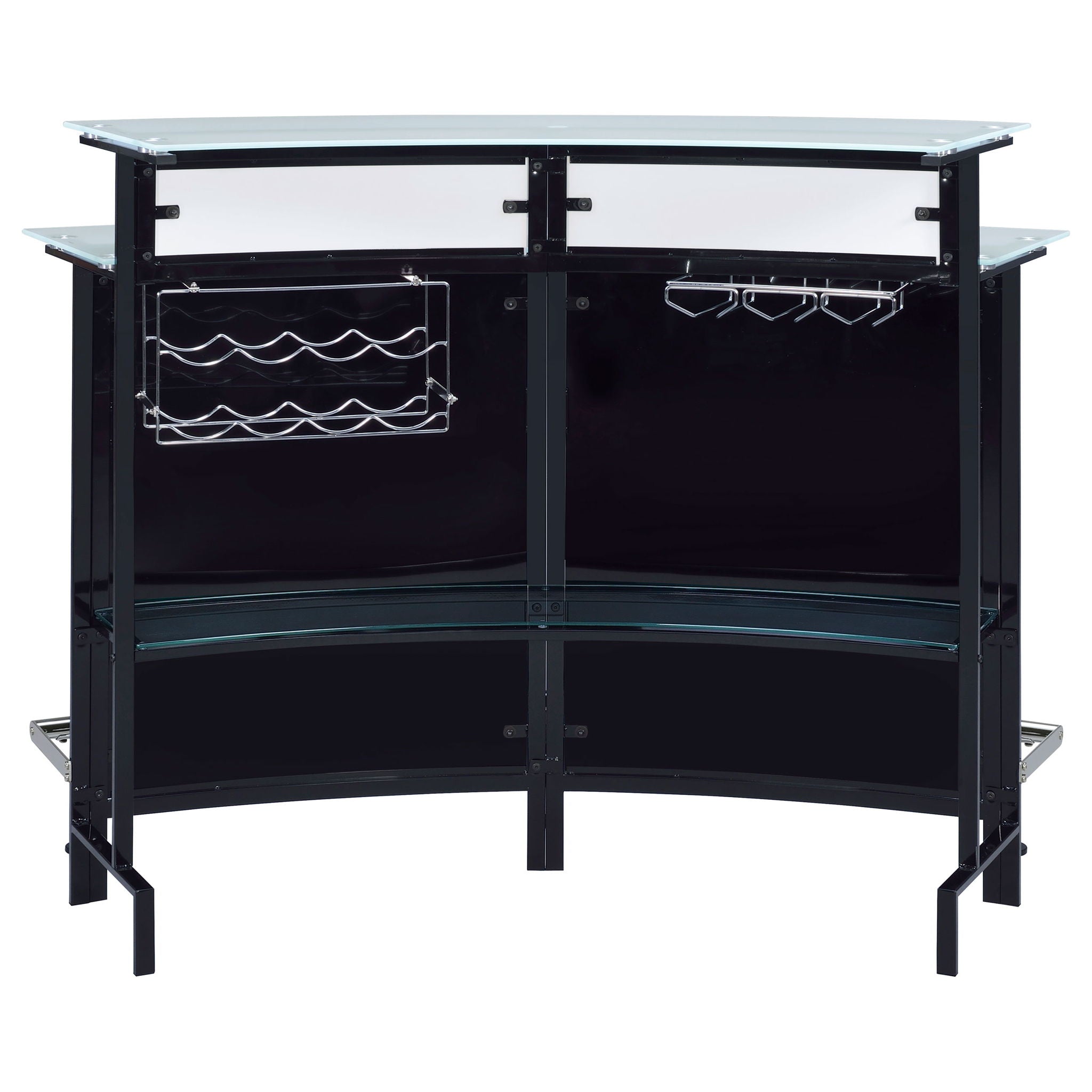 Keystone - Home Bar With Stemware & Wine Storage - Black by HouseOfZazla
