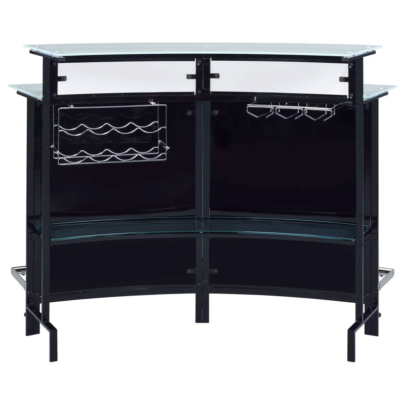 Keystone - Home Bar With Stemware & Wine Storage - Black by HouseOfZazla
