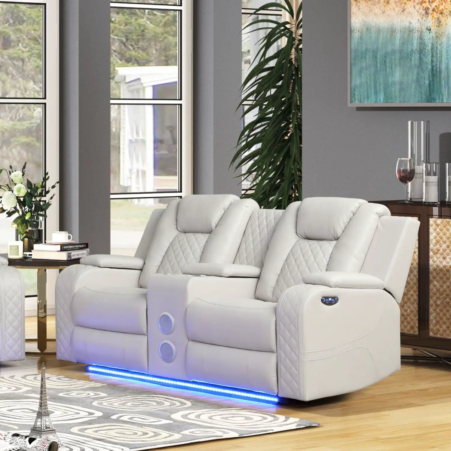 Benz - Power Recliner Set With LED Lighting And USB Charging by HouseOfZazla