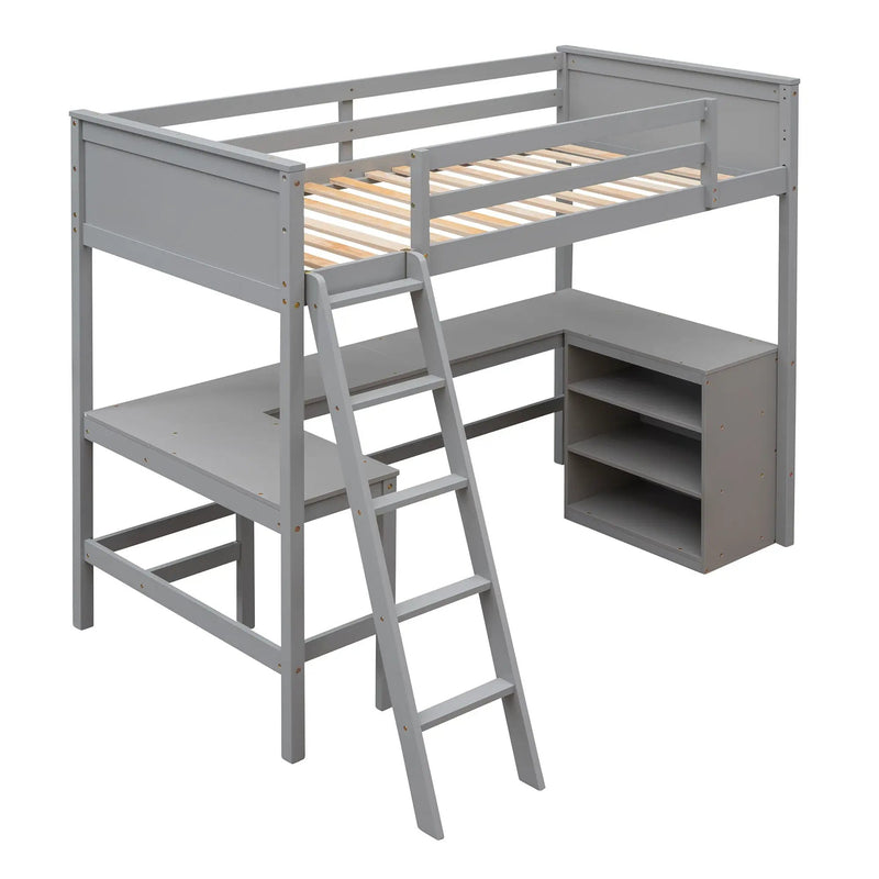 Loft Bed With Shelves With Desk by Unique Piece Furniture