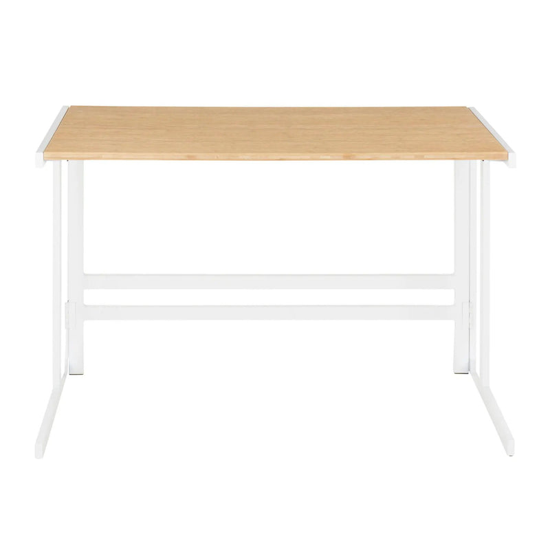Roman - Industrial Office Desk - White / Natural by HouseOfZazla