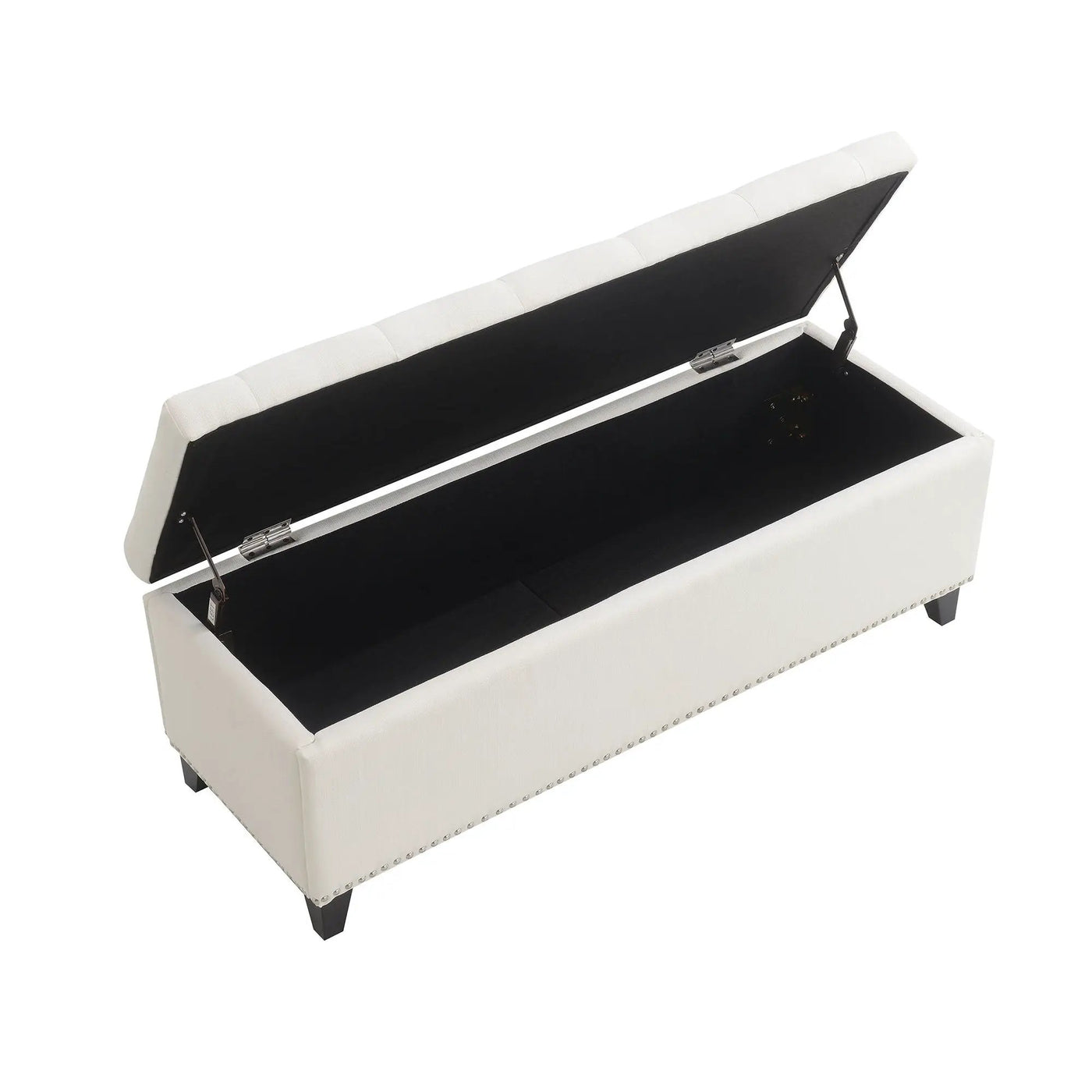 Button-Tufted Storage Ottoman With Safety Close Hinge by HouseOfZazla