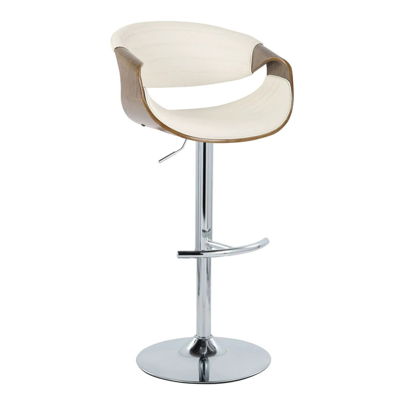 Symphony - Mid Century Modern Adjustable Barstool With Swivel & Rounded T Footrest (Set of 2) by HouseOfZazla
