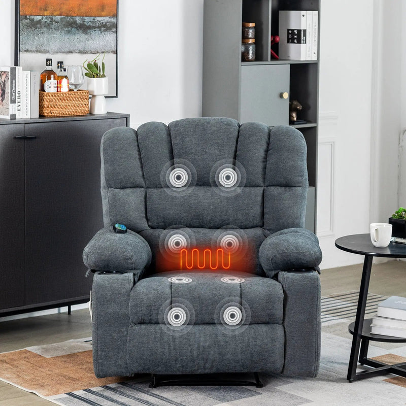 Massage Recliner Chair Sofa With Heating Vibration by HouseOfZazla
