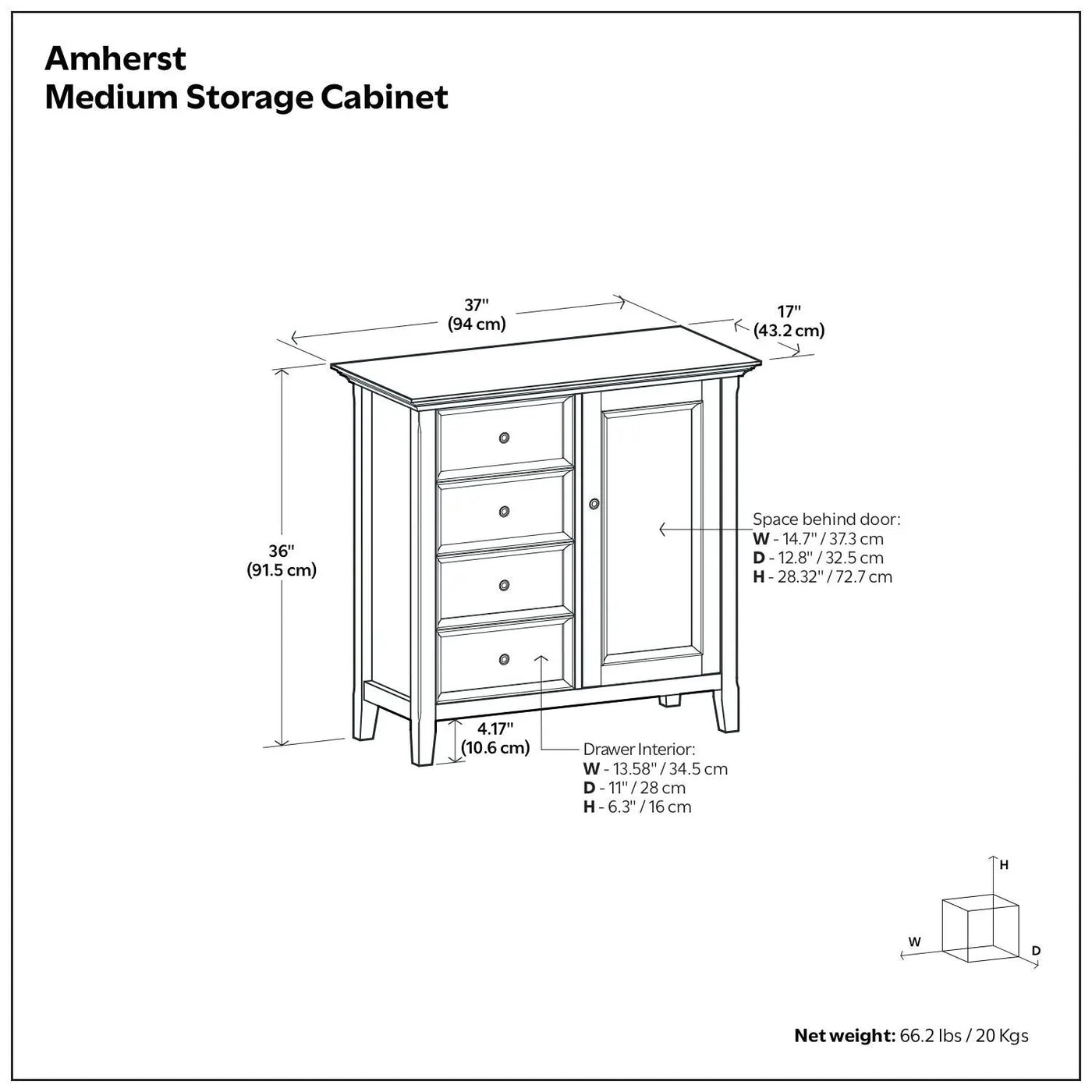 Amherst - Handcrafted Medium Storage Cabinet by HouseOfZazla