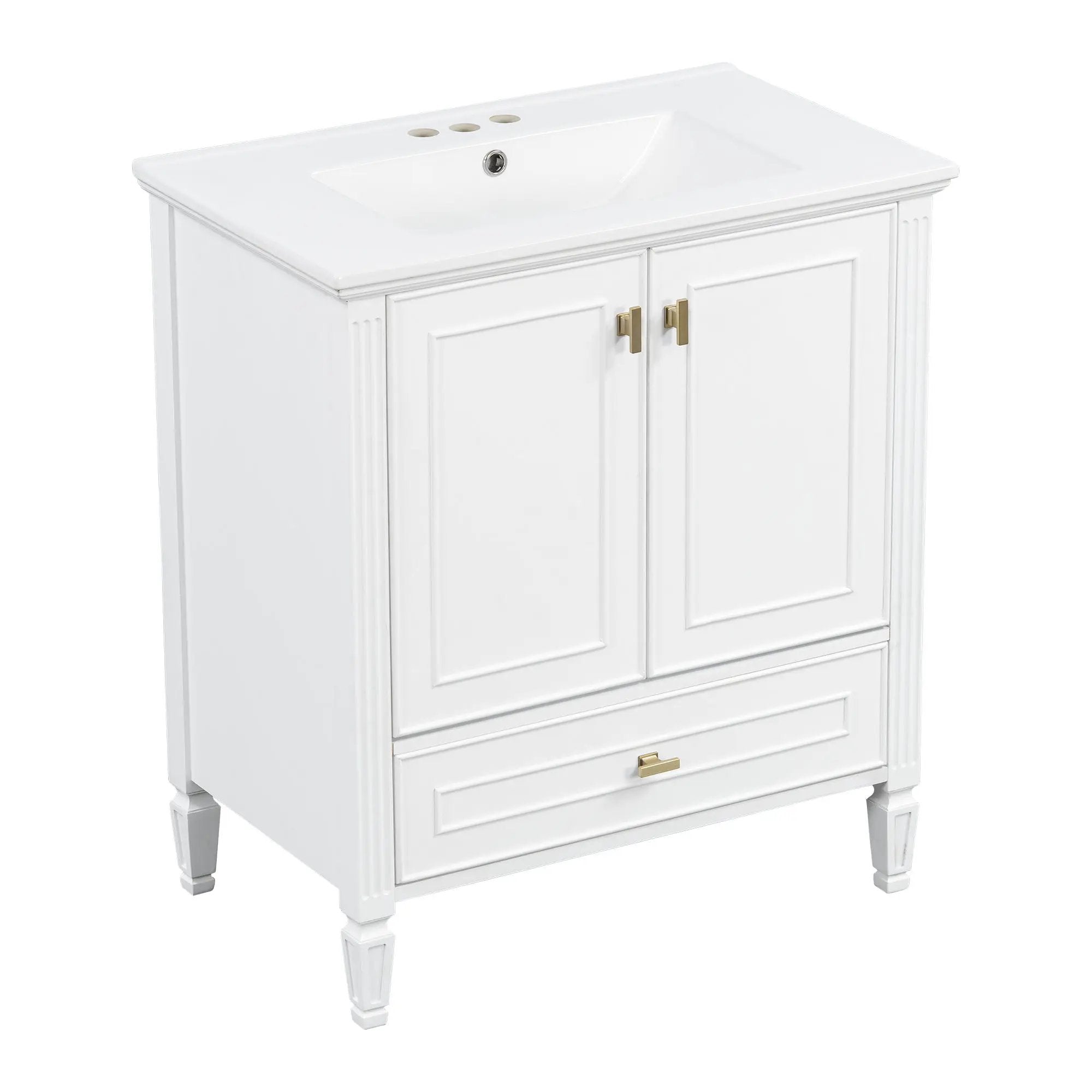 Freestanding Vanity With 1 Drawer & 2 Soft Close Doors With Door Mounted Storage by HouseOfZazla