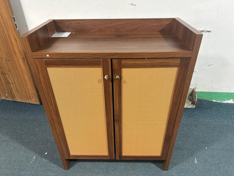 42.5" Tall Rattan Shoe Cabinet with Doors by HouseOfZazla