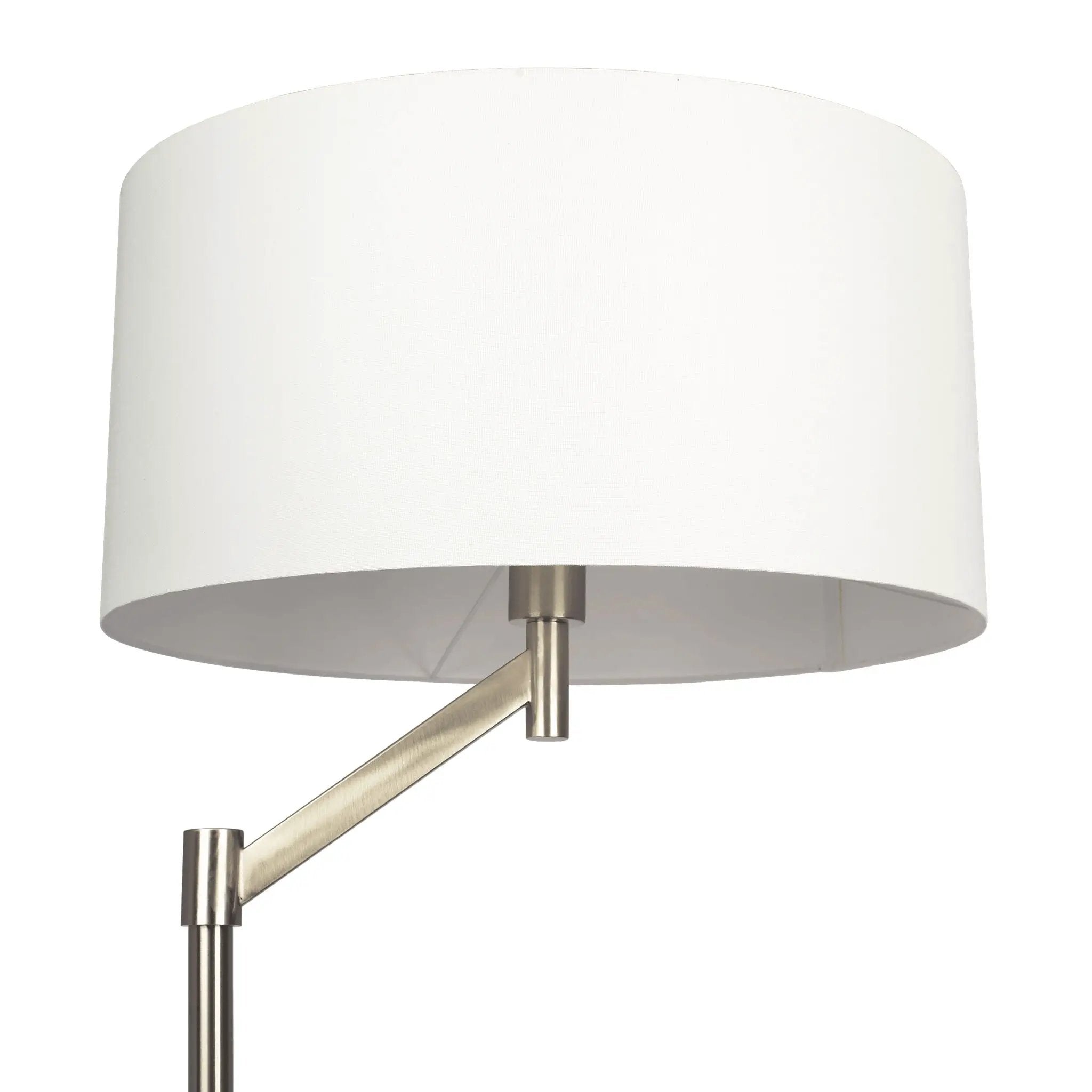 Serene - Floor Lamp With Rotary Switch Base Linen Shade - Brushed Nickel / White by Unique Piece Furniture