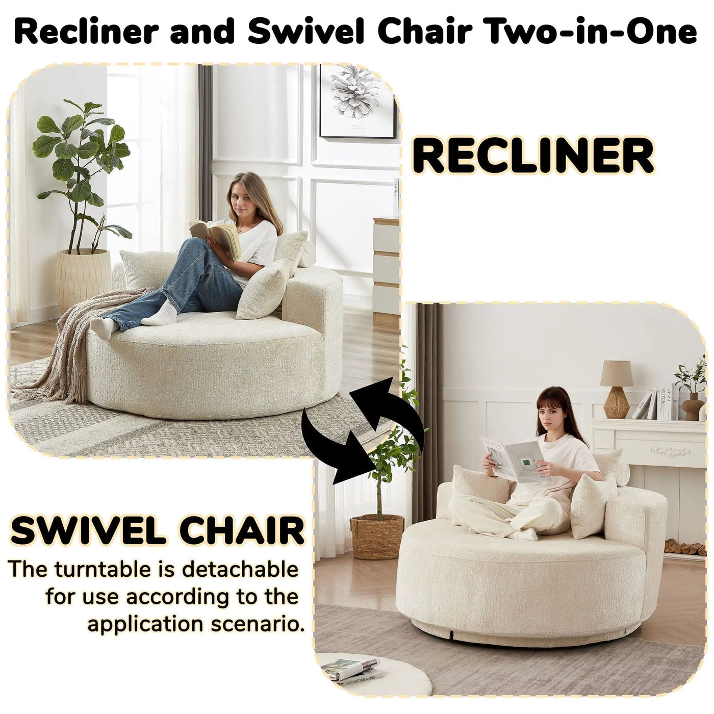 Single 360 Degree Swivel Chair For Living Room by HouseOfZazla