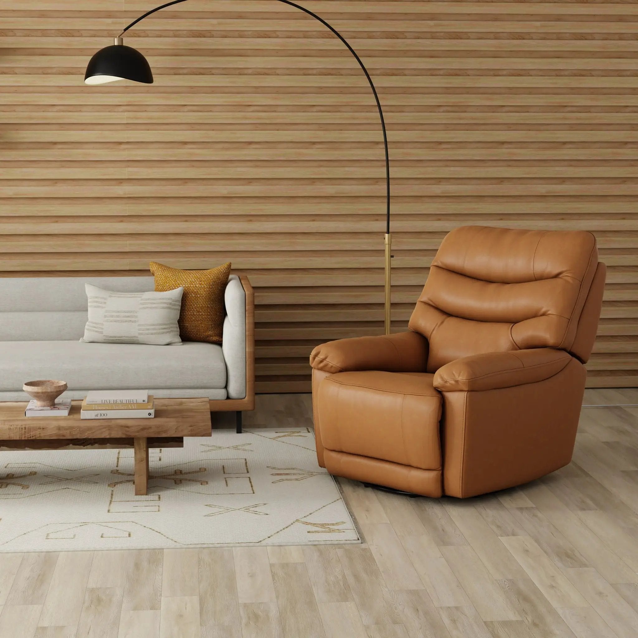 Oslo Antelope - Swivel Glider Recliner With Manual Footrest by Unique Piece Furniture