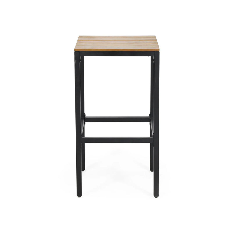 Outdoor Bar Stool With Slat Design And Metal Frame (Set of 2) by HouseOfZazla