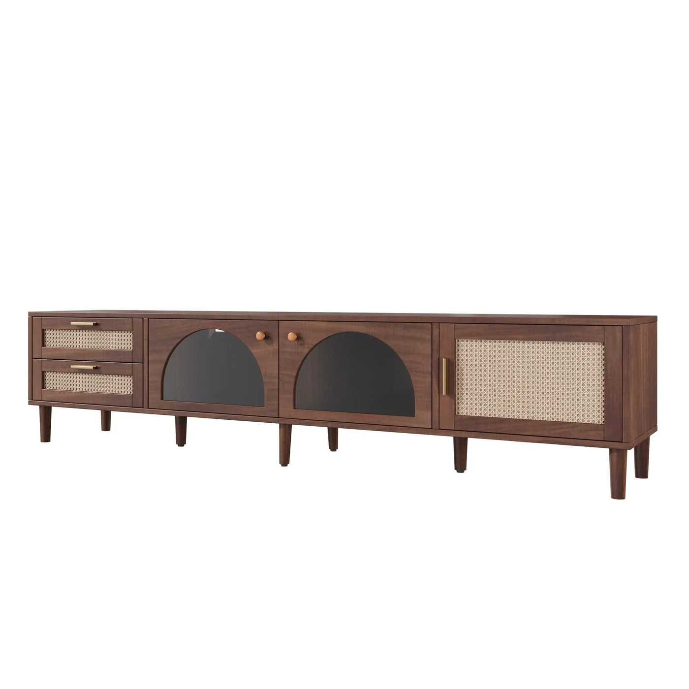 TV Stand With App-Controlled LED Lights, 2 Drawers & Door Storage by Unique Piece Furniture