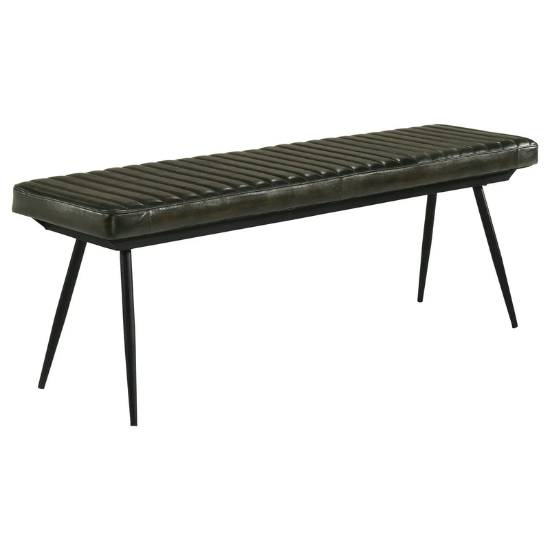 Misty Leather Upholstered Dining Bench Antique Espresso by Unique Piece Furniture