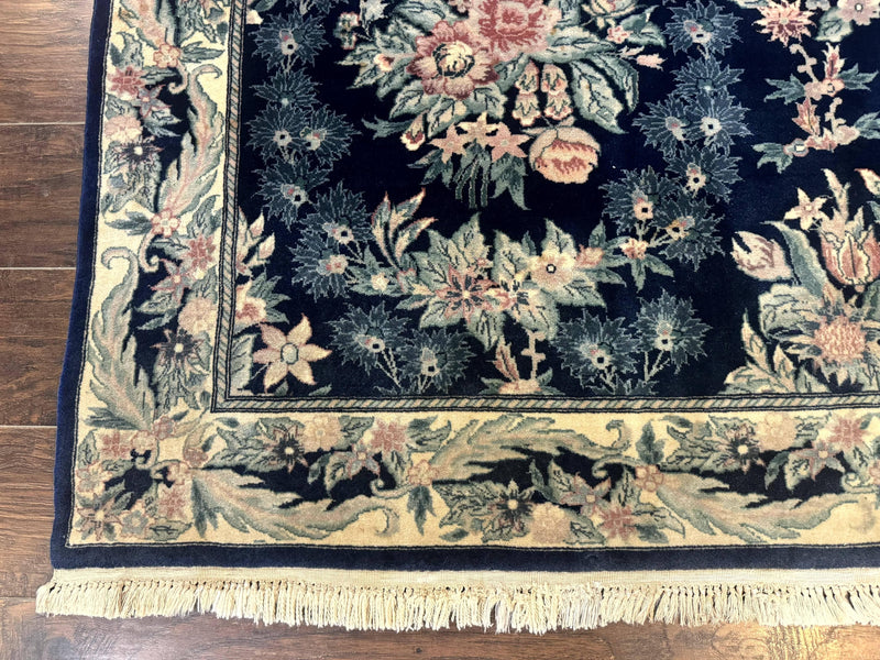 Sino Persian Rug 6x9, Navy Blue, Floral by Jewel Rugs