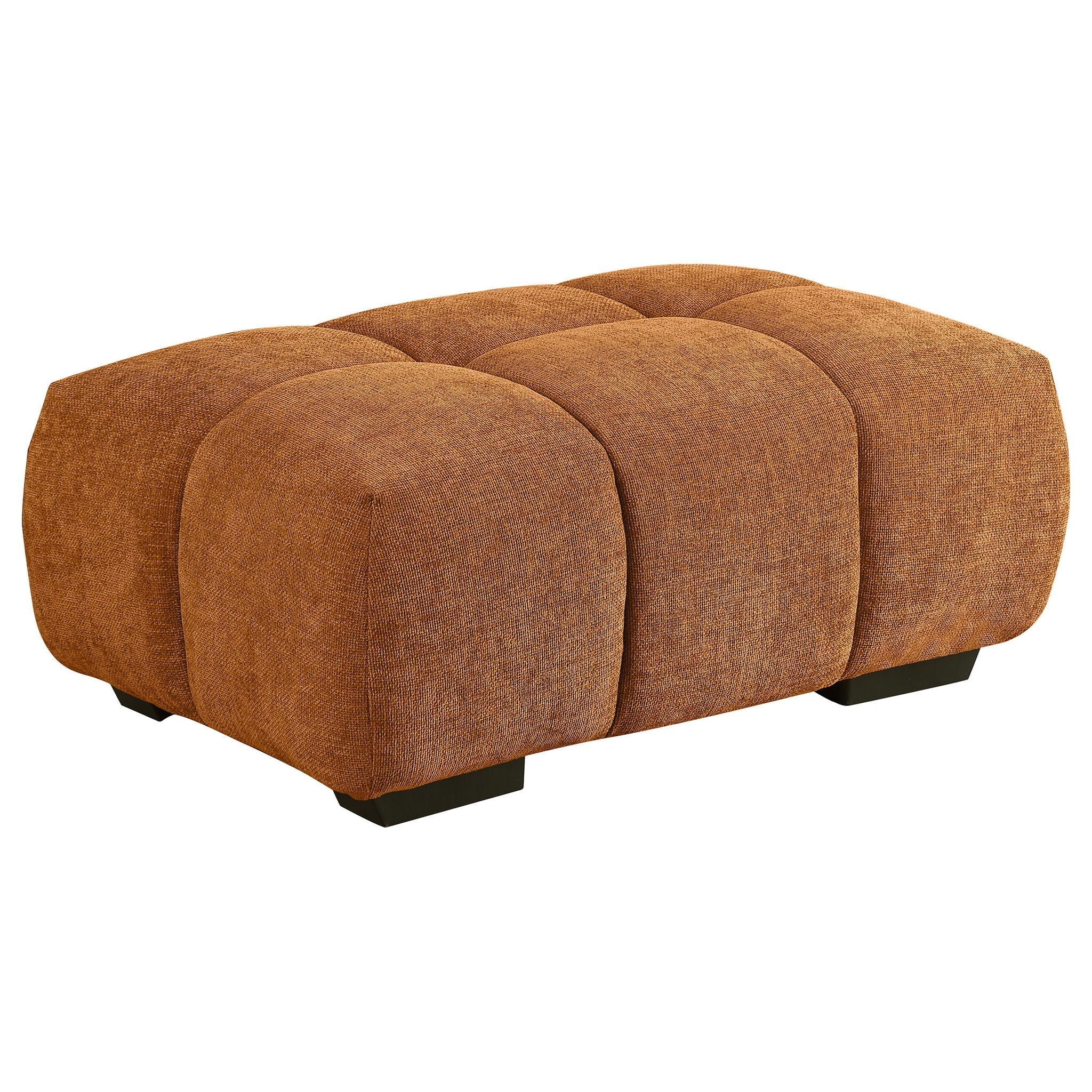 Inverness - Rectangular Upholstered Tufted Ottoman - Orange by HouseOfZazla
