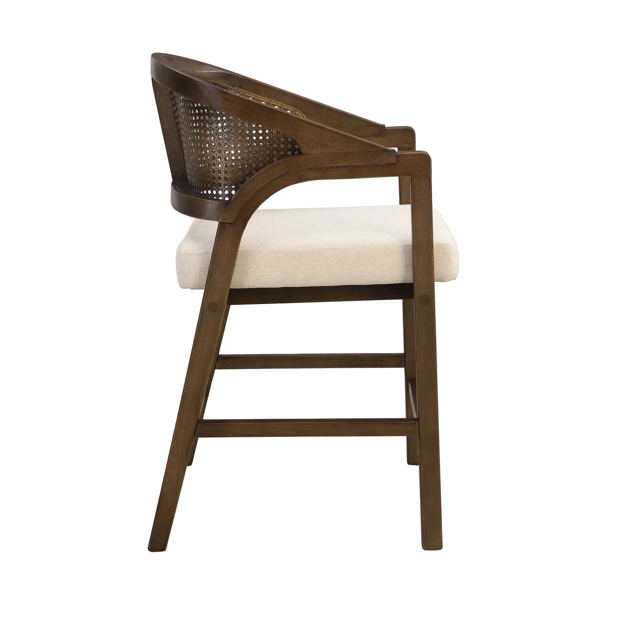 Wooden Frame Counter Stool with Rattan Back - Set of 2 by HouseOfZazla