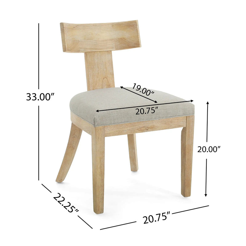 Contemporary Fabric Upholstered Side Dining Chairs Set With Curved Back by HouseOfZazla